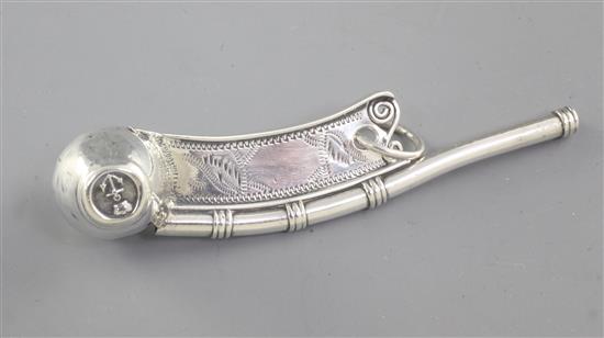 A Victorian silver bosuns call , Length 88mm Weight 14grms